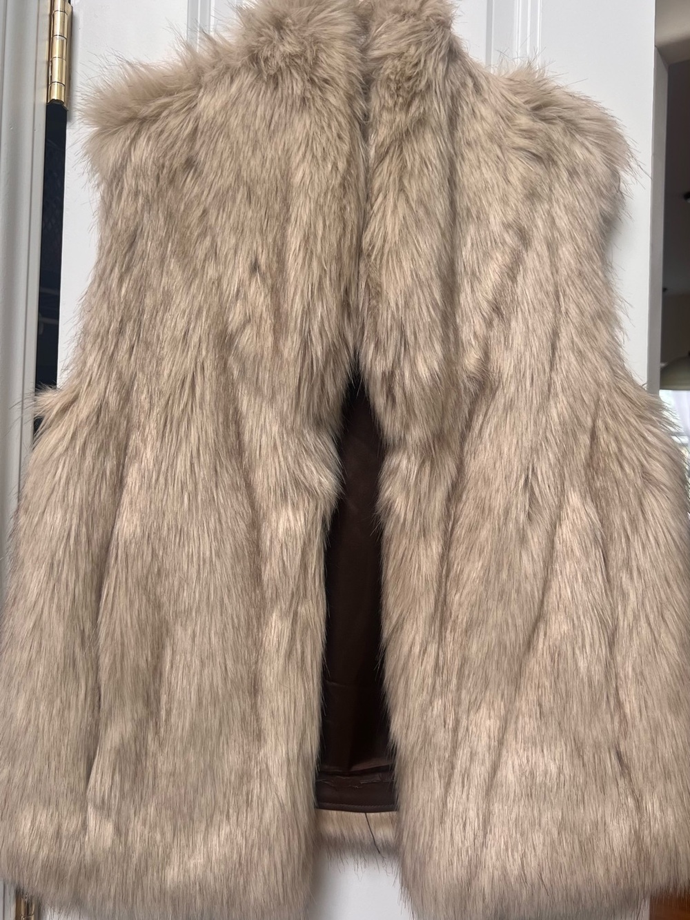 Denim & Supply Ralph Lauren Taupe Faux Fur Vest